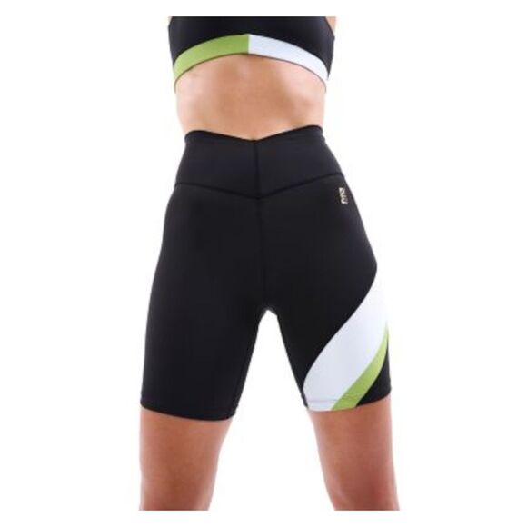 P. E NATION Womens Black Color Block Active Wear Bike Shorts Shorts XS\TP - Picture 1 of 3